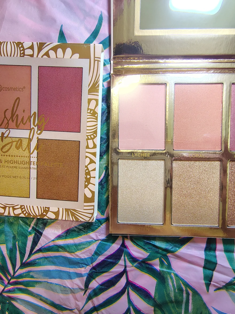 BH Cosmetics Blushing & Highlighting Palette - Pink Gold Shades